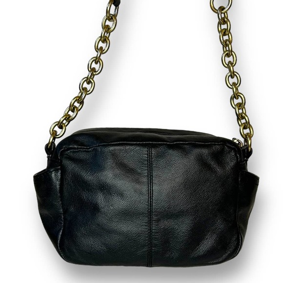 Coach Black Campbell Turnlock Leather Crossbody Camera Bag Chain Strap F24843 - Picture 7 of 14